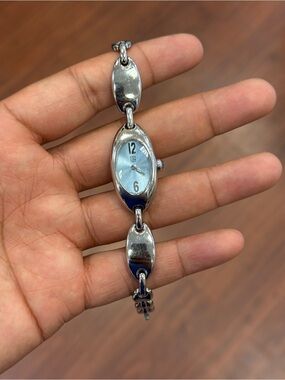 Movado ESQ Vintage Stainless Steel Blue dial & Mariners G Link Womens watch